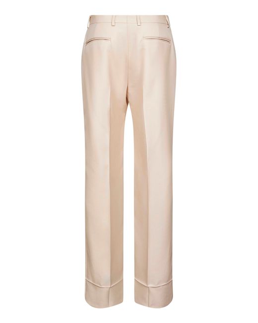 Valentino Natural Cream Wool Gabardine Trousers for men