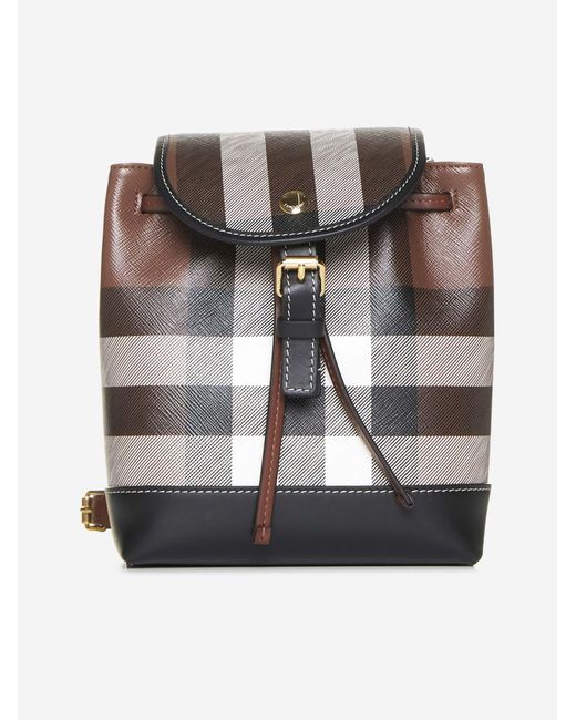 Burberry Gray Check Canvas Micro Backpack