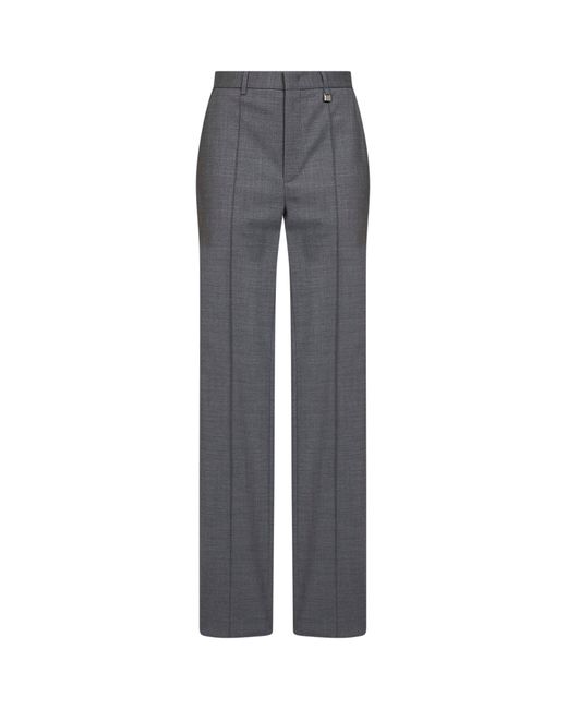 GIUSEPPE DI MORABITO Gray Dark Virgin Wool Straight-Leg Tailored Trousers