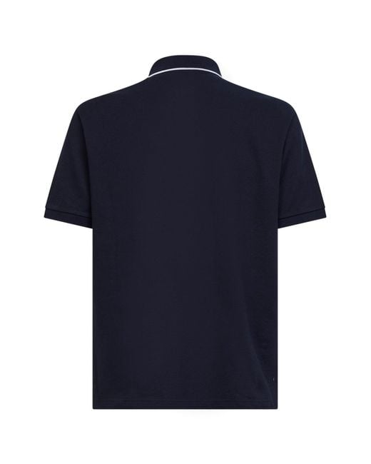 Gucci Blue Cotton Pique Embroidered Polo Shirt for men