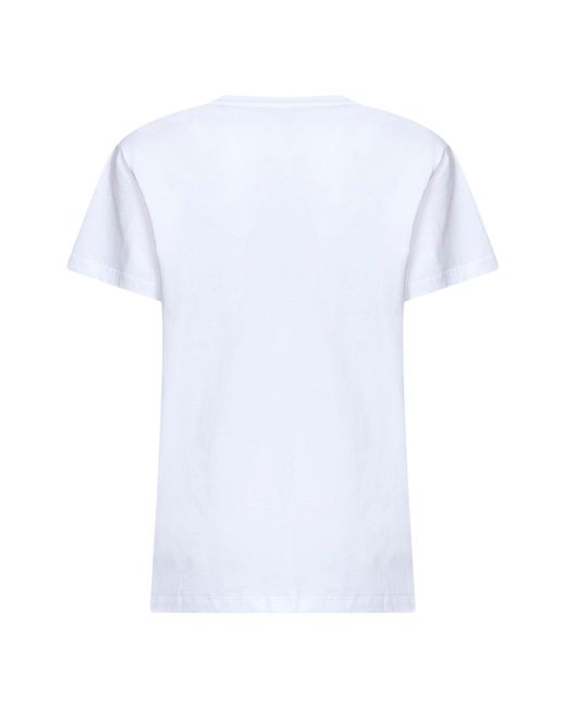 Isabel Marant White Cotton Jersey Aby Logo T-Shirt <Br