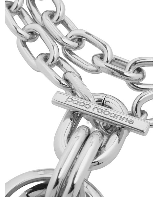 Rabanne Metallic Double Xl Link Necklace With Pendant