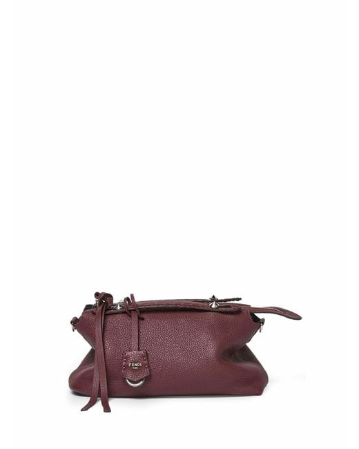 Fendi Purple Burgundy By The Way Selleria Medium Reversible Handbag