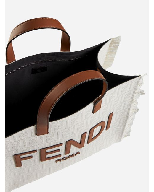 Fendi White Shopper Bag, for men