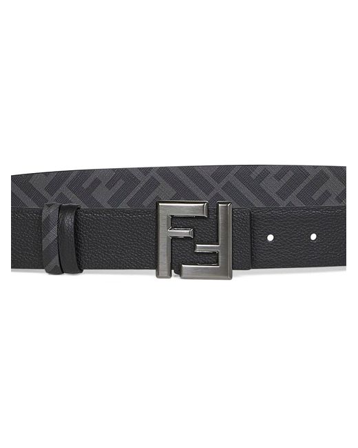 Fendi Black Squared Ff Reversible Belt for men