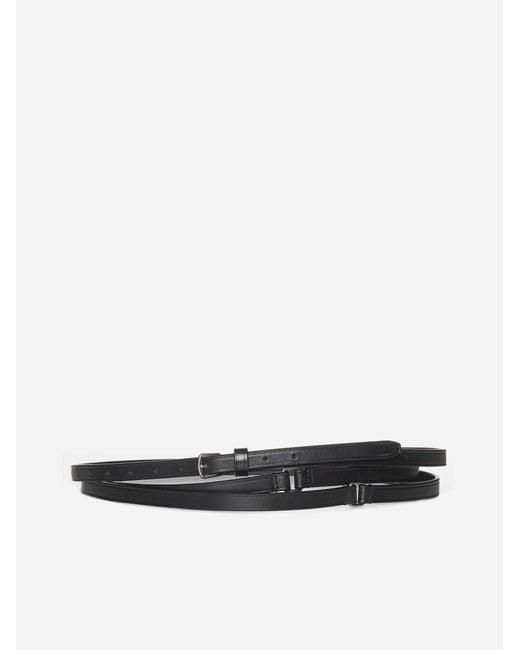 Ann Demeulemeester White Dolores Leather Belt