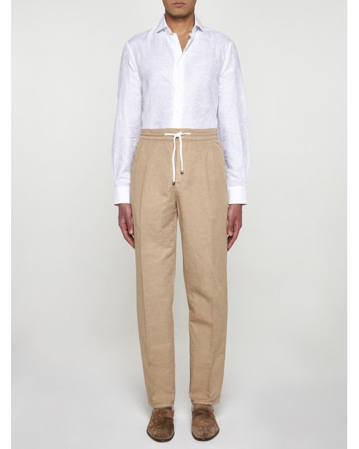 Brunello Cucinelli White Linen And Cotton Shirt for men