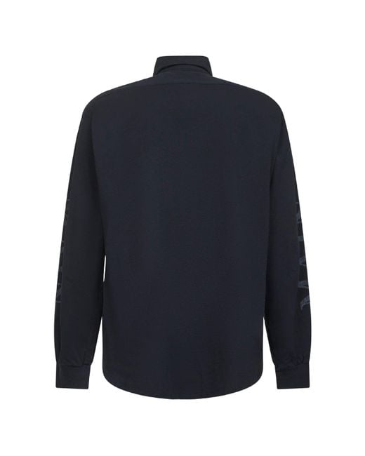 Balenciaga Blue Shirt With Bb-Style T-Shirt Sleeves for men