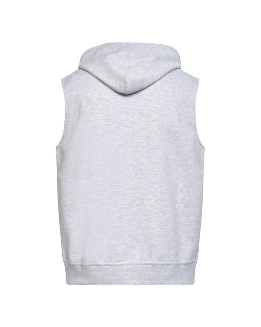 Brunello Cucinelli Gray Pearl Double Fleece Hooded Vest for men