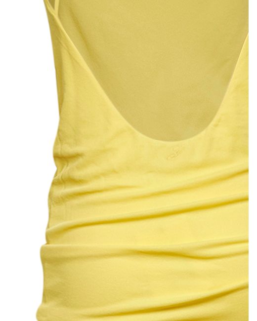 Jacquemus Yellow The Abiha Gathered Waist Dress