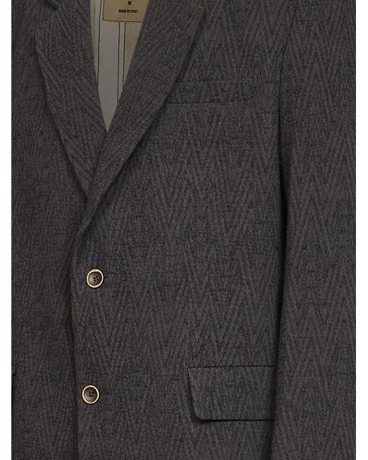 Uma Wang Black And Stretch Wool Chevron Java Blazer for men