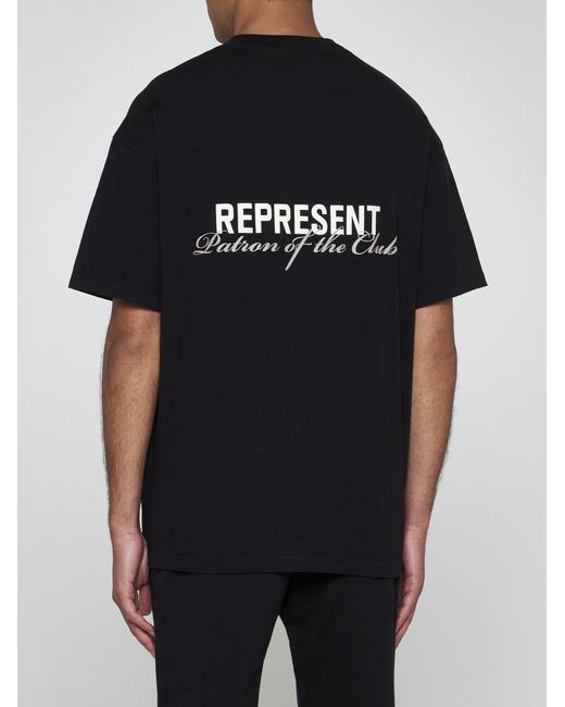Represent Black Patron Of The Club Cotton T-shirt for men