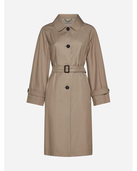 Max Mara The Cube Natural Cotton-blend Single-breasted Trench Coat