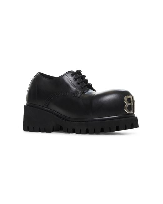 Balenciaga Black Leather Stomper Derby for men