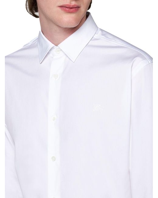 Burberry White Sherfield Stretch Cotton Shirt for men