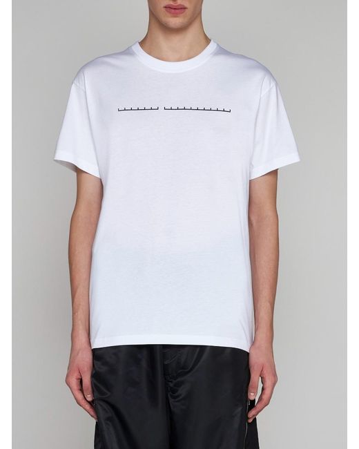 Random Identities White Logo Print Cotton T-shirt for men