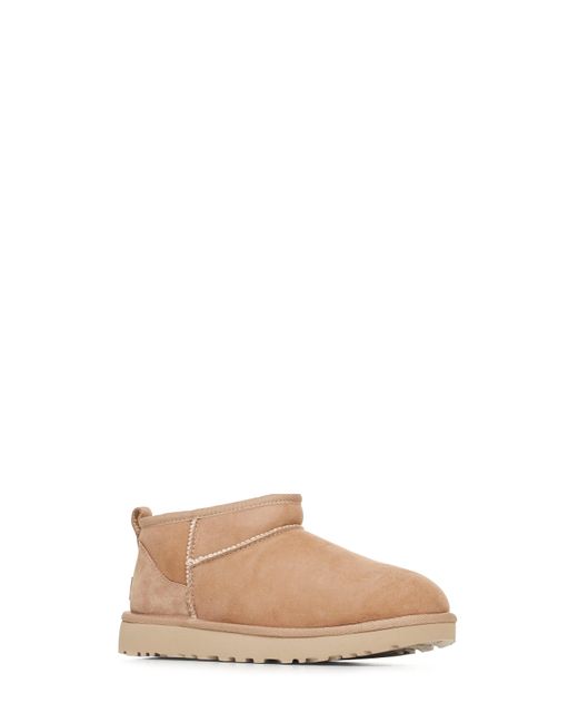 Ugg Natural W Classic Ultra Mini Sand Leather Ankle Boots