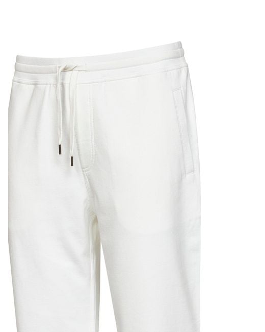Brunello Cucinelli White Off- Techno Cotton Trousers for men