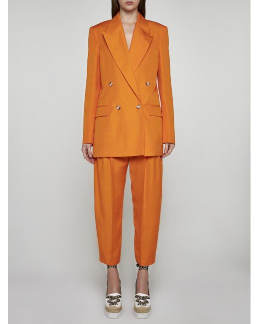 Stella McCartney Orange Viscose Cropped Trousers