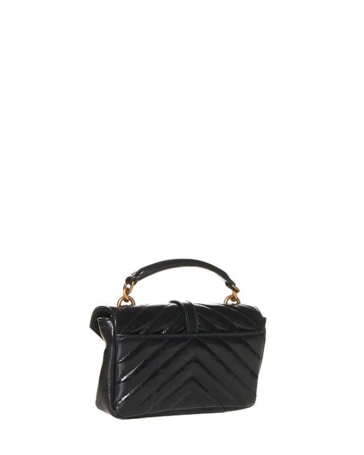 Saint Laurent Black College Mini Quilted Leather Bag