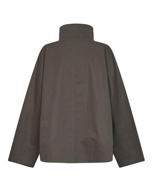 Totême Gray Clove Parachute Canvas Windbreaker Jacket