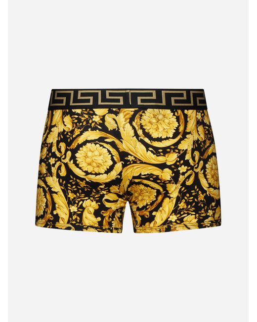 Versace Metallic Barocco Print Cotton Boxer Shorts for men