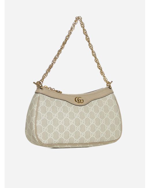 Gucci White Ophidia GG Canvas Small Bag