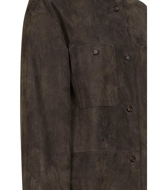 Max Mara Brown Suede Leather Smmelodia Midi Jacket