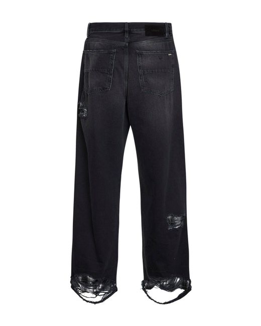 Amiri Blue Denim Flannel Repair Baggy Jeans for men