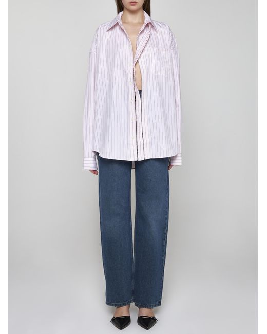 Y. Project Pink Pinstriped Cotton Shirt