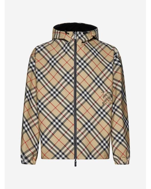 Burberry Multicolor Check Print Nylon Jacket for men