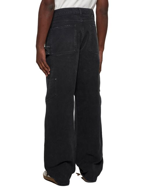 Golden Goose Deluxe Brand Black Denim Jeans With Patches for men