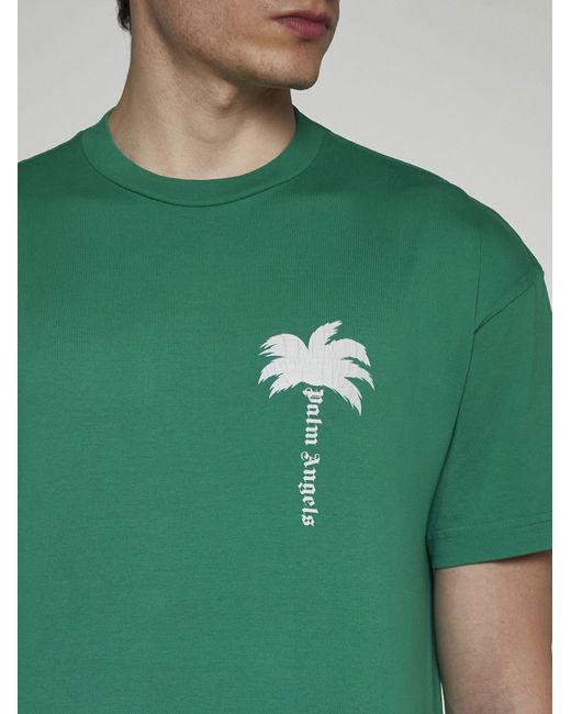 Palm Angels Green T-shirts And Polos for men