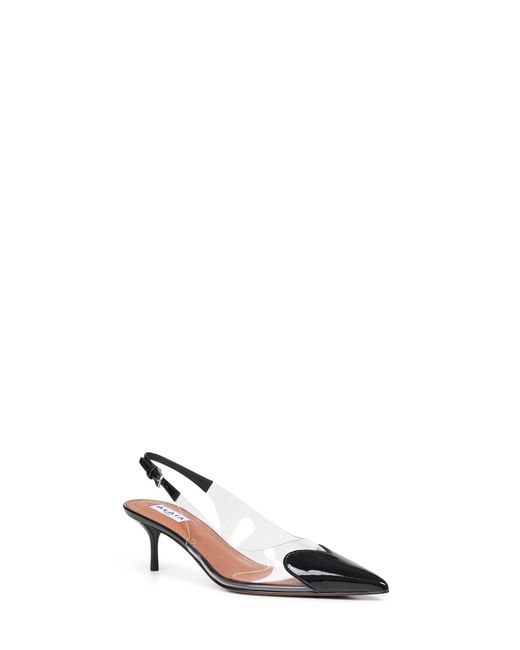 Alaïa White Alaã¯A Pvc And Patent Leather Le Cå“Ur Slingback Pumps