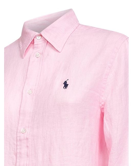Polo Ralph Lauren Pink Linen Classic-Fit Shirt