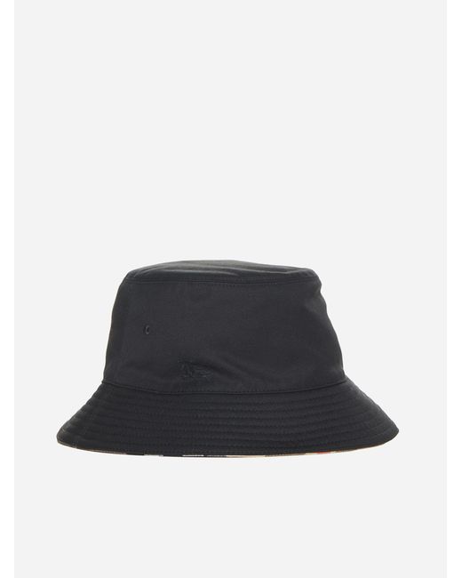 Burberry Black Logo Cotton-blend Bucket Hat for men