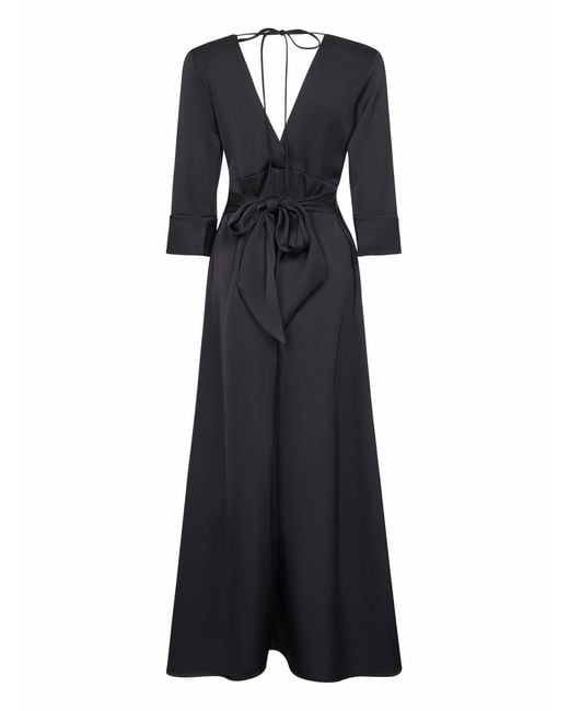 Blanca Vita Black Midnight Satin Albox Long Dress