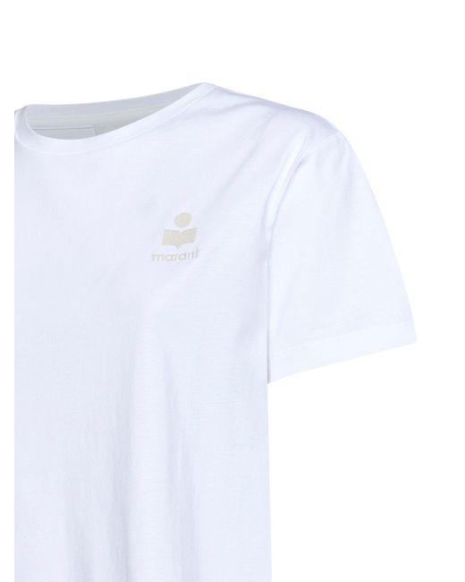 Isabel Marant White Cotton Jersey Aby Logo T-Shirt <Br