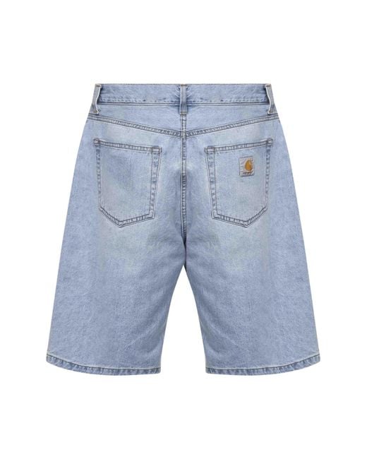 Carhartt Blue Heavyweight Cotton Denim Landon Bermuda Shorts for men