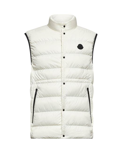 Gilet Imbottito Plaret Avorio di Moncler in Natural da Uomo