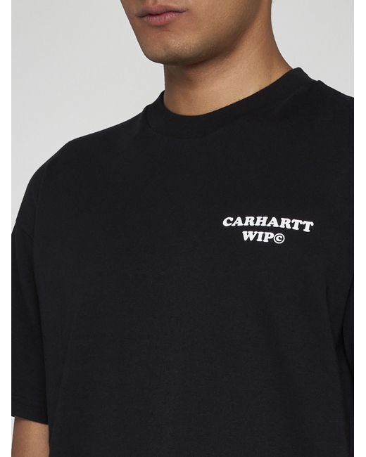 Carhartt Black Logo Cotton T-shirt for men