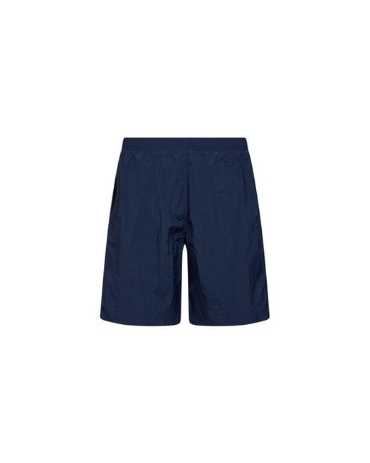 Fendi Blue Dark Nylon Embroidered Swim Shorts for men