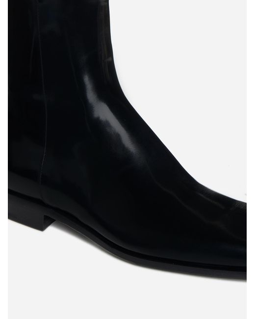 Prada Black Leather Ankle Boots for men