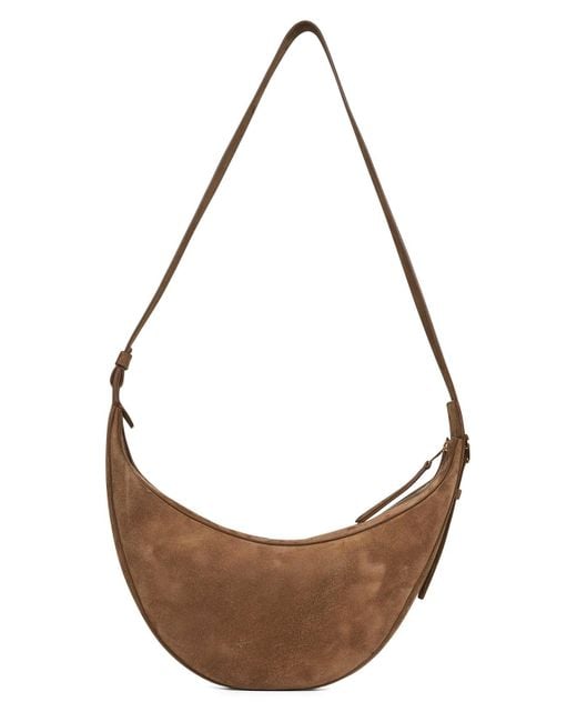 Borsa Hobo A Tracolla Small Augustina Fango di Khaite in Metallic