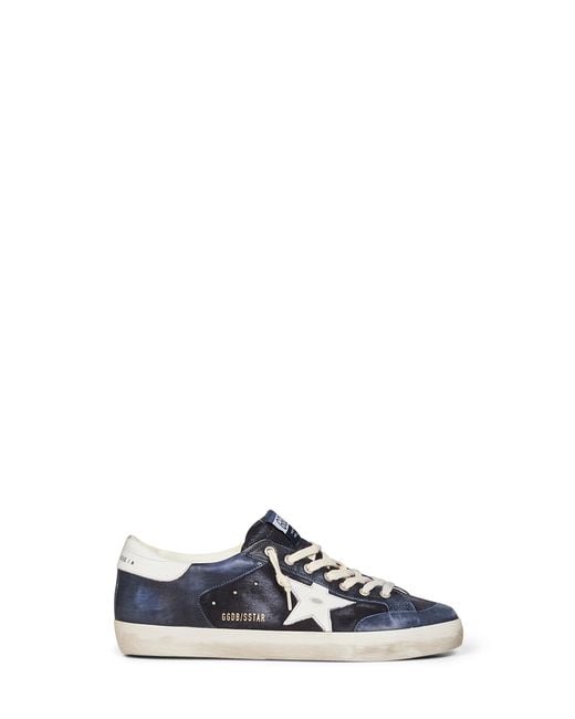 Golden Goose Deluxe Brand White Dark Suede And Nappa Leather Super-Star Sneakers for men