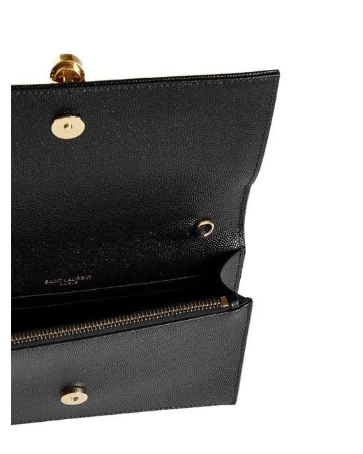 Saint Laurent White Kate Leather Wallet On Chain Bag