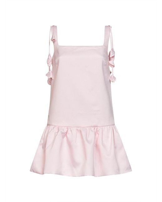 Self-Portrait Pink Self Portrait Flower Taffeta Mini Dress