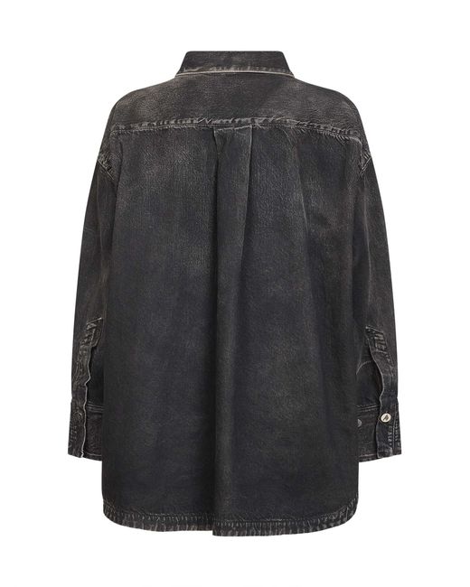 The Attico Black Denim "Diana" Shirt Jacket