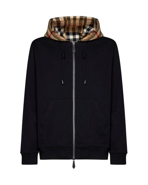 Burberry Black Check Hoodie for men