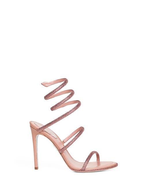 Rene Caovilla Pink Phard Cleo 105 Jeweled Sandals